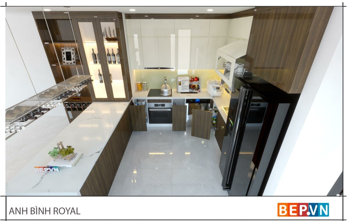 Tủ bếp chữ L gia đình chú Bình - Royal City - Hình ảnh 3