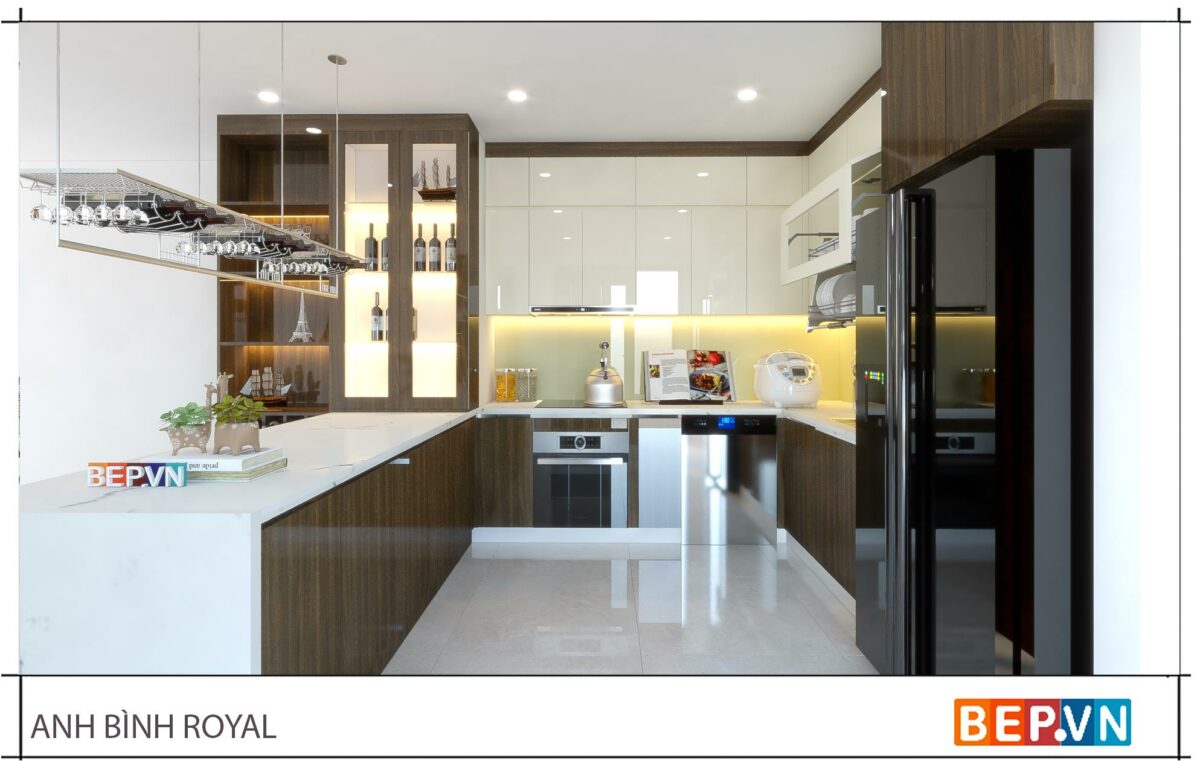 Tủ bếp chữ L gia đình chú Bình - Royal City - Hình ảnh 2