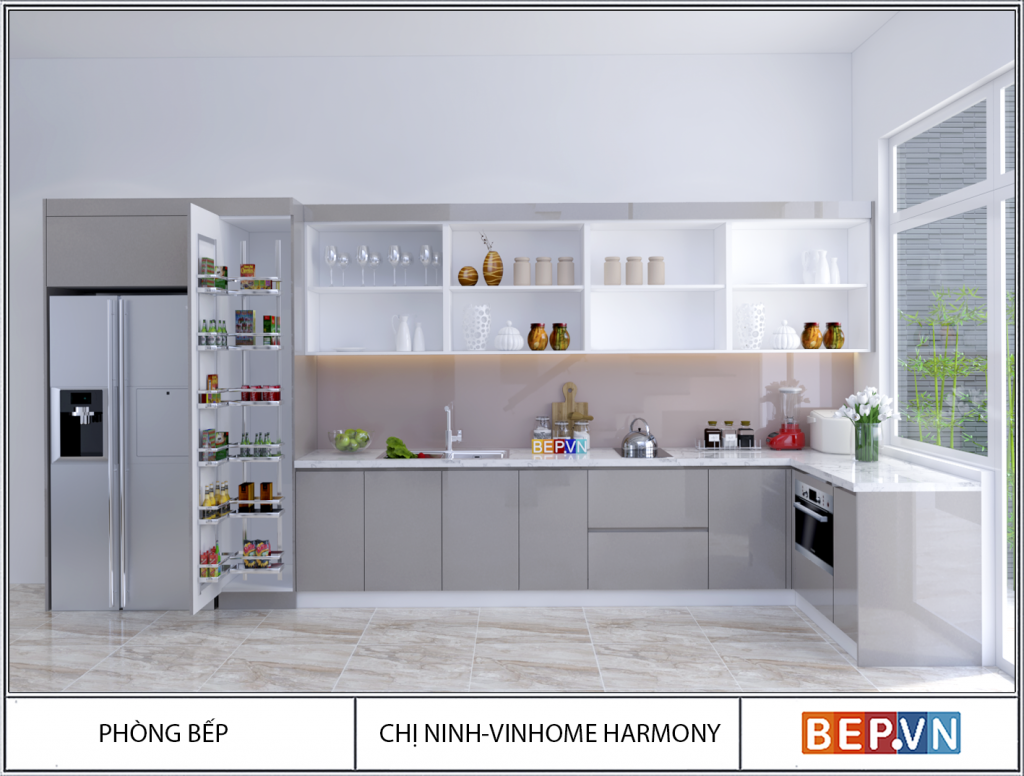 Tủ bếp chữ L nhìn là mê, ngắm là say