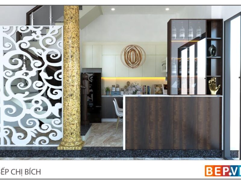Tủ bếp chữ L chị Bích - Hoàng Hoa Thám
