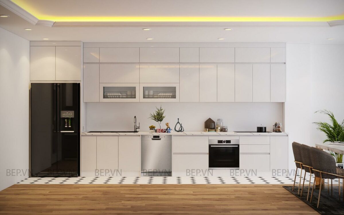 Tủ bếp Acrylic đẹp cho phòng bếp hiện đại - Anh Tuấn Thụy Khuê