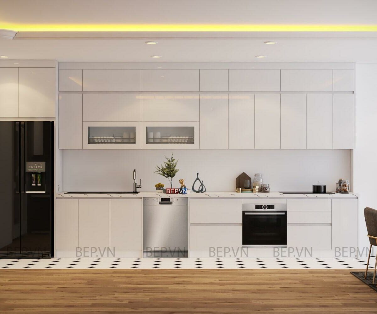 Tủ bếp Acrylic đẹp cho phòng bếp hiện đại - Anh Tuấn Thụy Khuê