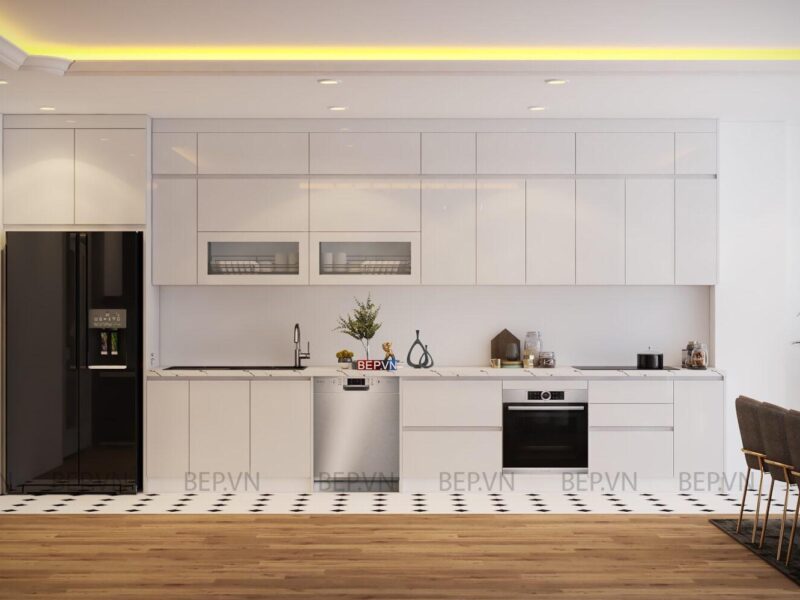 Tủ bếp Acrylic đẹp cho phòng bếp hiện đại - Anh Tuấn Thụy Khuê