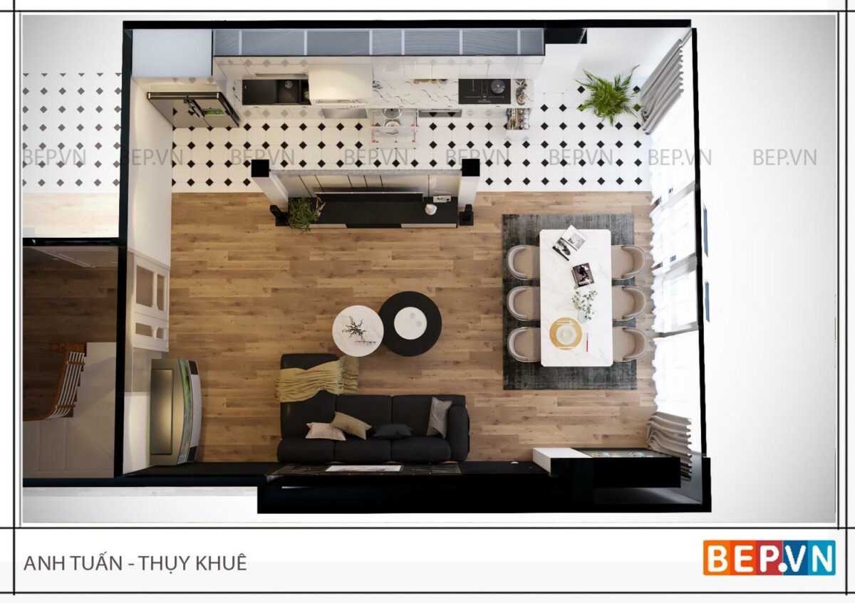 Tủ bếp Acrylic đẹp cho phòng bếp hiện đại - Anh Tuấn Thụy Khuê - Hình ảnh 3