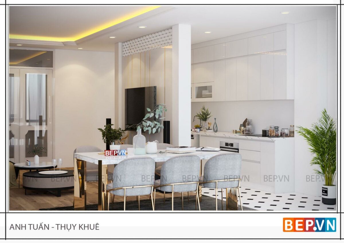 Tủ bếp Acrylic đẹp cho phòng bếp hiện đại - Anh Tuấn Thụy Khuê - Hình ảnh 5