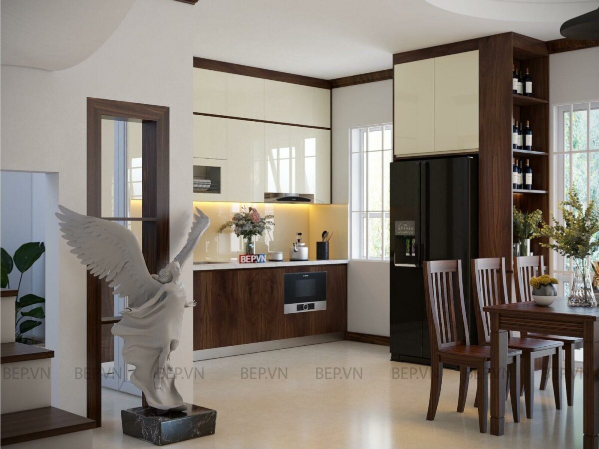 Tủ bếp chữ i hiện đại, công năng - Chú Hùng - Nguyễn Đức Cảnh