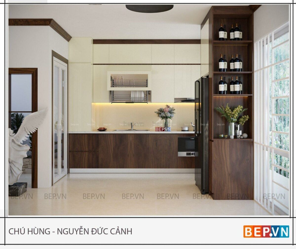 Tủ bếp chữ i hiện đại, công năng - Chú Hùng - Nguyễn Đức Cảnh - Hình ảnh 3
