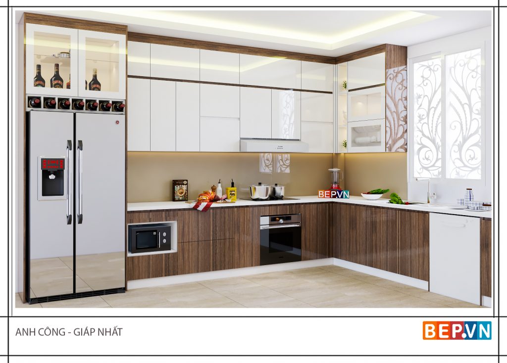 Những mẫu tủ bếp gỗ công nghiệp đẹp ấn tượng mê mẩn chị em Những mẫu tủ bếp gỗ công nghiệp đẹp ấn tượng mê mẩn chị em