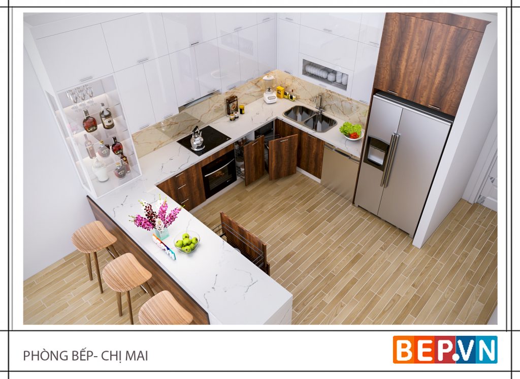 Những mẫu tủ bếp gỗ công nghiệp đẹp ấn tượng mê mẩn chị em Những mẫu tủ bếp gỗ công nghiệp đẹp ấn tượng mê mẩn chị em