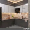 tủ bếp inox cánh kính