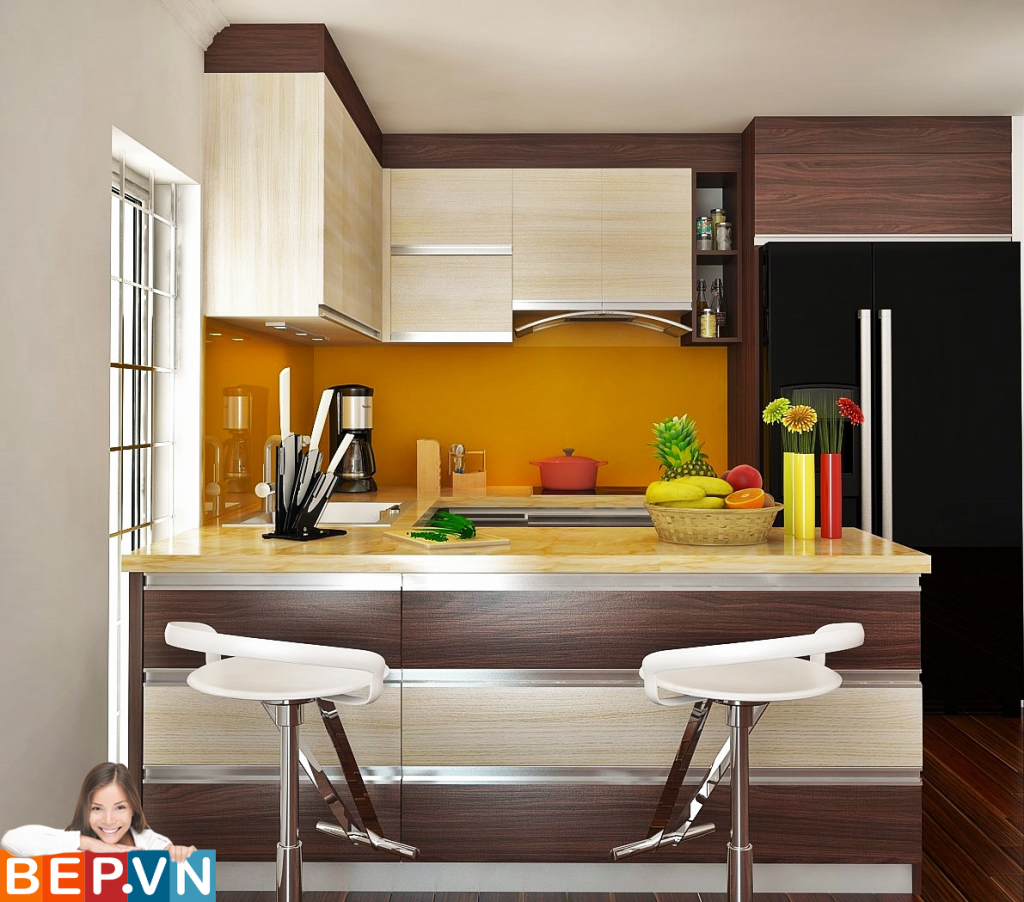 Tủ bếp laminate là gì Những mẫu tủ bếp laminate đẹp 2018