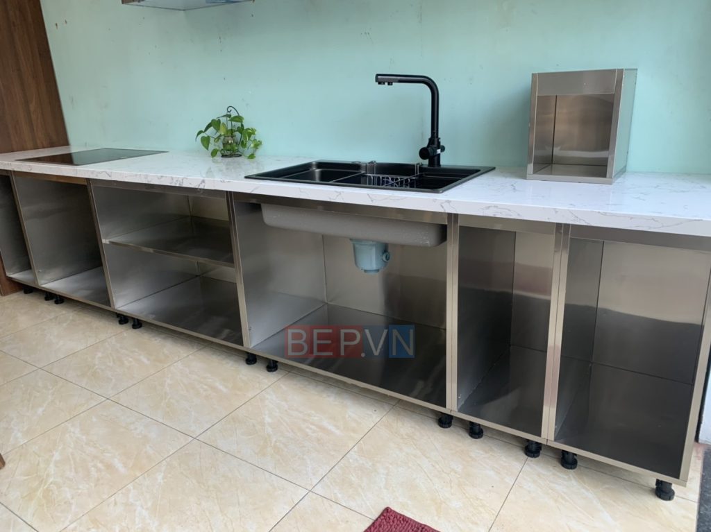 khung thùng tủ bếp inox nhập khẩu hệ module không mối hàn