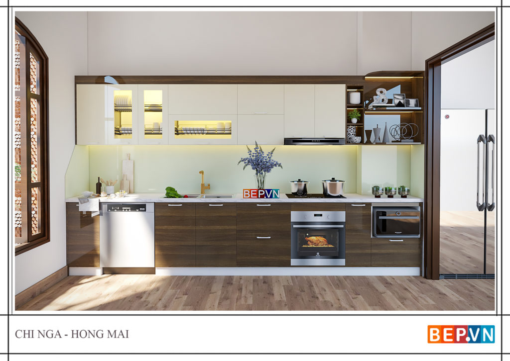 Thiết kế tủ bếp chữ i cho không gian phòng bếp nhỏ